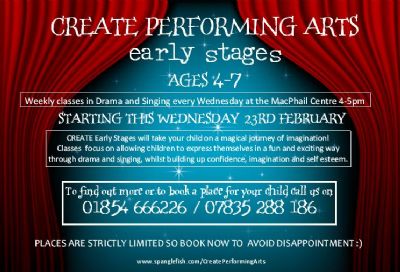 our new early stages classes start this week at the macphail centre, in the drama studio. we will be offering fun and innovative classes for children aged 4-7 years. 